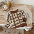2025 New Children's Fce Lined Knitted Hoodie round Ne Base Layer irt for Boys And Girls Warm Autumn Winter Sweatirt