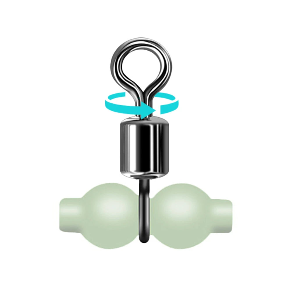 20pcs Luminous Cross Line Rolling Fishing Swivel 3 Way Fishing Line Connector Swivel