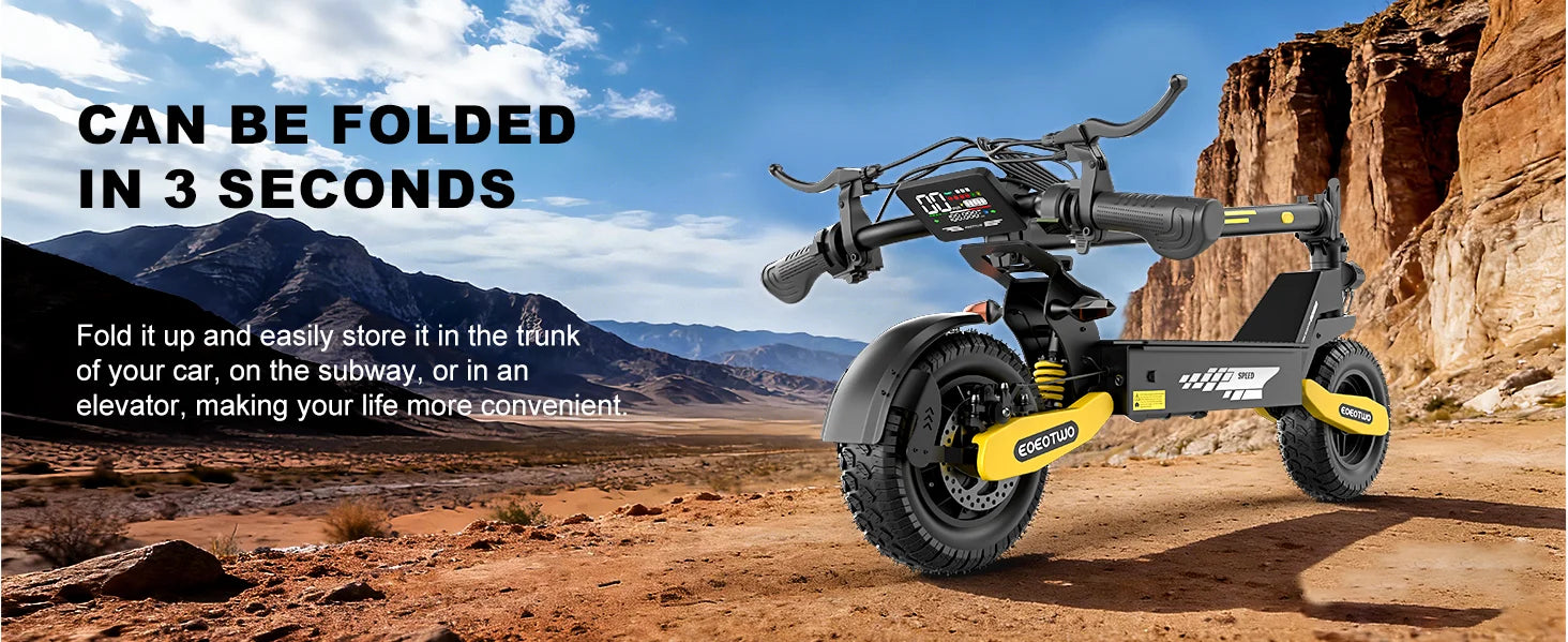Scooter Eléctrico Off-Road 1200W 48V | 30MPH | Llanta 11" Sin Cámara | Plegable 🛥️