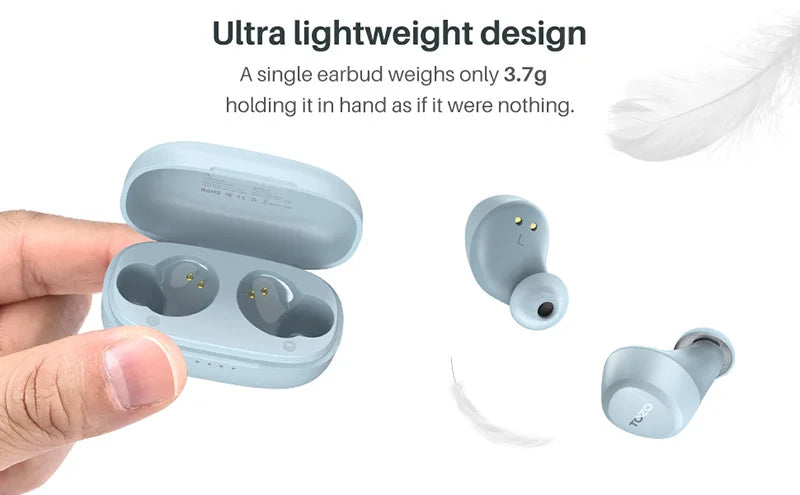 Auriculares TWS TOZO Reacondicionados | Bluetooth 5.3 | Impermeables | Control Táctil | iPhone y Android - Firu Total Sales