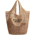 Bolsa de Playa Tejida a Mano para Mujer - Tote Bag de Paja Verano