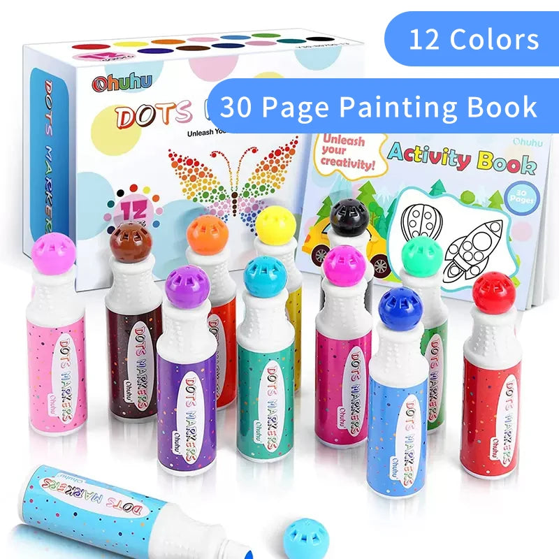 Washable Dot Markers for Kids – Bingo Painting Pens