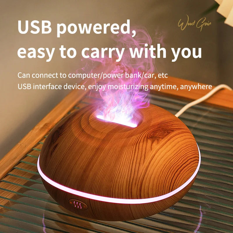 Aroma Humidifier flame Can Add Essential Oil Small AromaRelax Machine Air Humidifier Equipped with colorful lighting function