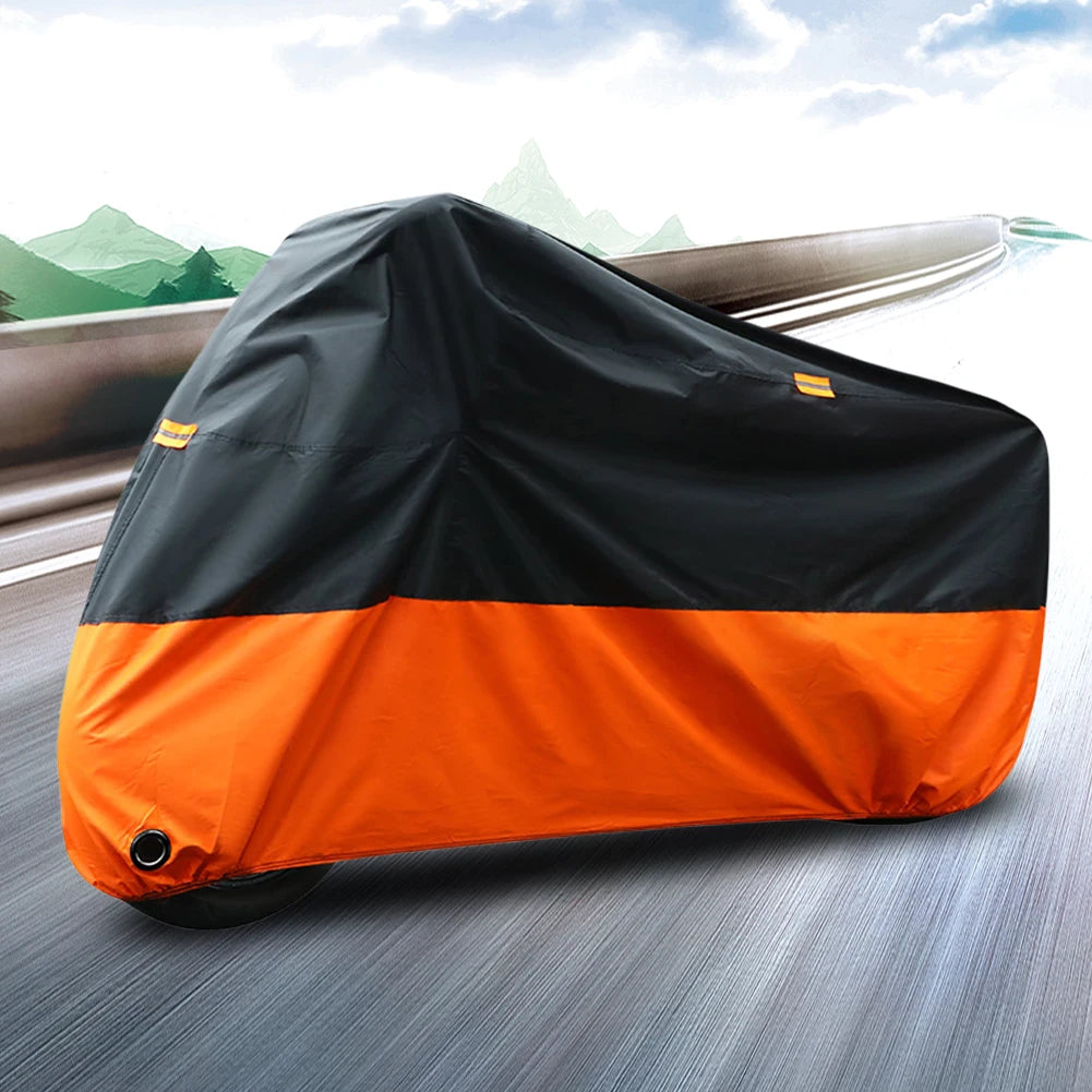 Motorcycle Cover Waterproof Dustproof Wear-Resistant Fabric Motorbike Cover Motors Dust Rain UV Protector Cover for All Season