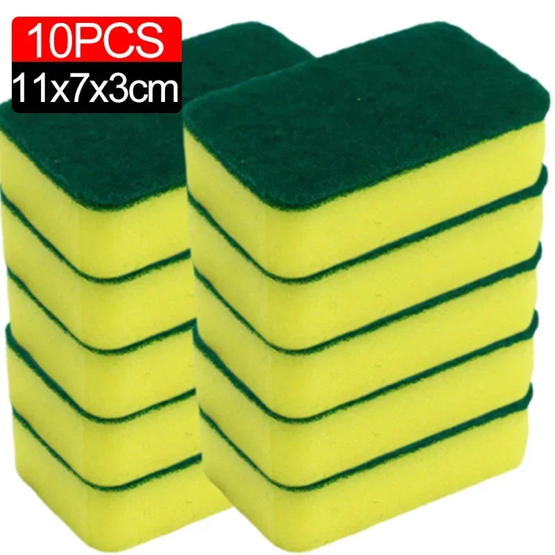 100/1Pcs Kitchen Dishwashing Sponge Soft Absorbent Clean Rub Pot Rust Scouring Pad Removing Kits Household Cleaning Brush Sponge
