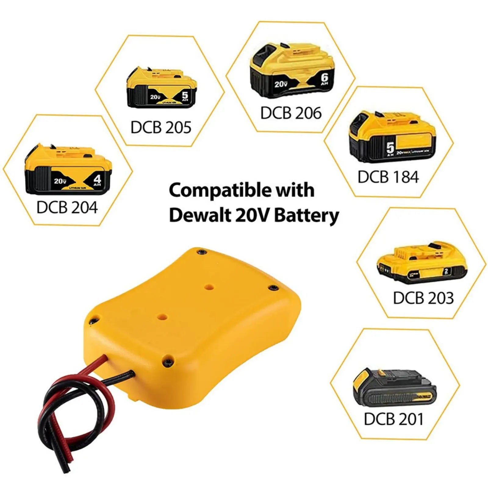 1Pc Power Connector Battery Adapter For DeWalt DCB184  DCCB204 18V/20V Max Battery Battery DIY Power Wheel Adapter Dock Holder