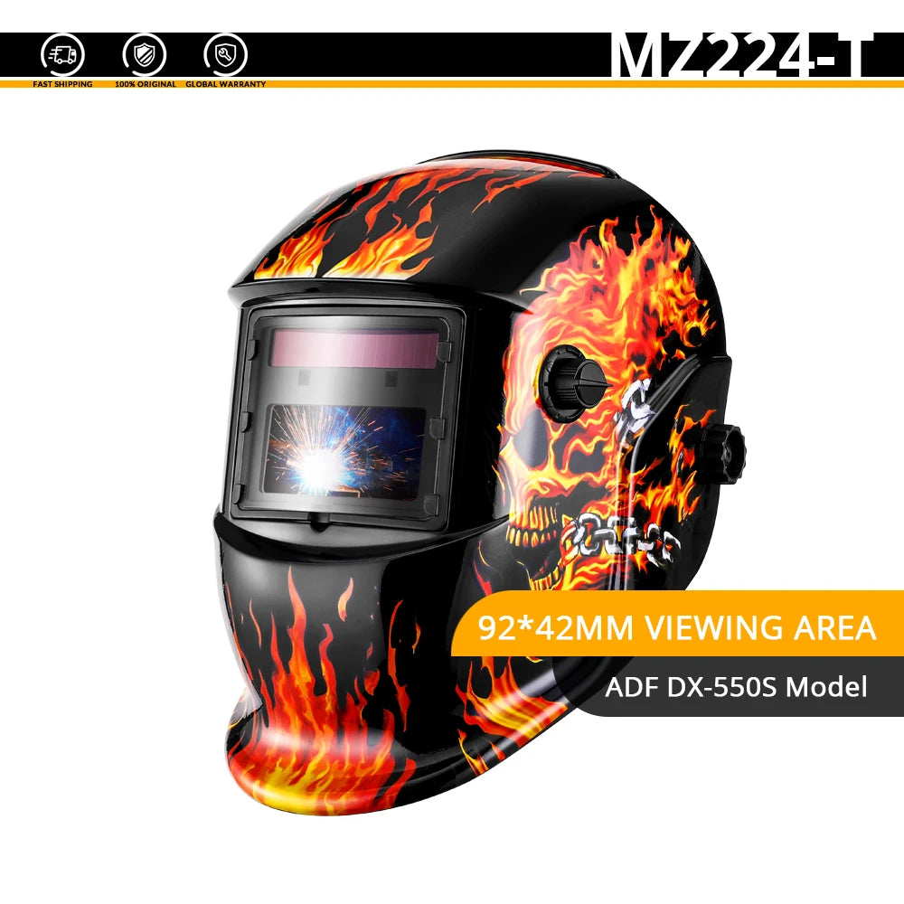 DEKO Skull Solar Auto Darkening Adjustable Range 4/9-13 MIG MMA Electric Welding Mask Helmet Welding Lens for Welding Machine