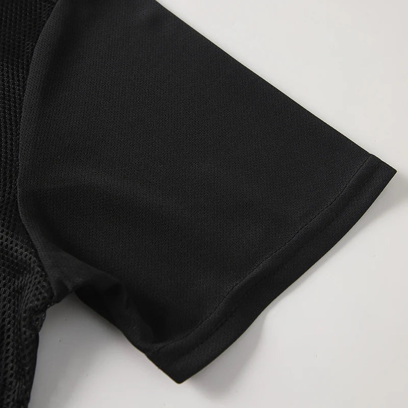 3/1 piece men's summer black and white short sleeved comfortable round neck T-shirt with mesh splicing breathable casual top
