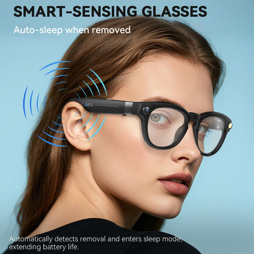 Gafas Inteligentes EIGIIS Q8 IA | Bluetooth | Cámara 4K | Traductor de Voz IA | Reducción Ruido | Impermeables - Firu Total Sales