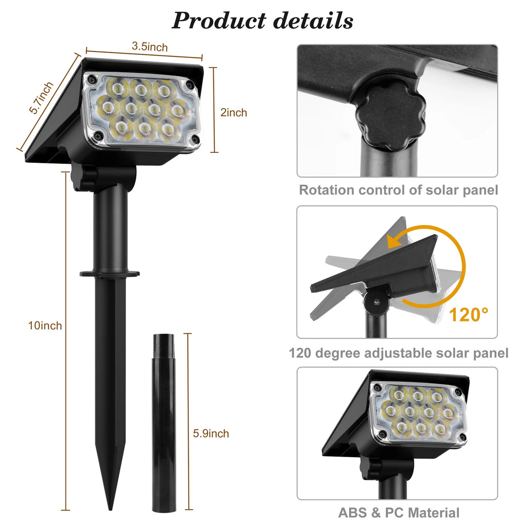 Foco Solar Exterior IP65 T-SUNRISE | Temperatura Ajustable | Super Brillante | 1/2/4pcs ☀️ - Firu Total Sales