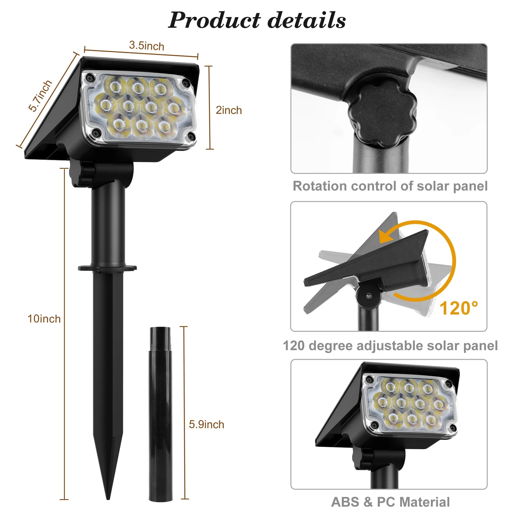 Foco Solar Exterior IP65 T-SUNRISE | Temperatura Ajustable | Super Brillante | 1/2/4pcs ☀️ - Firu Total Sales