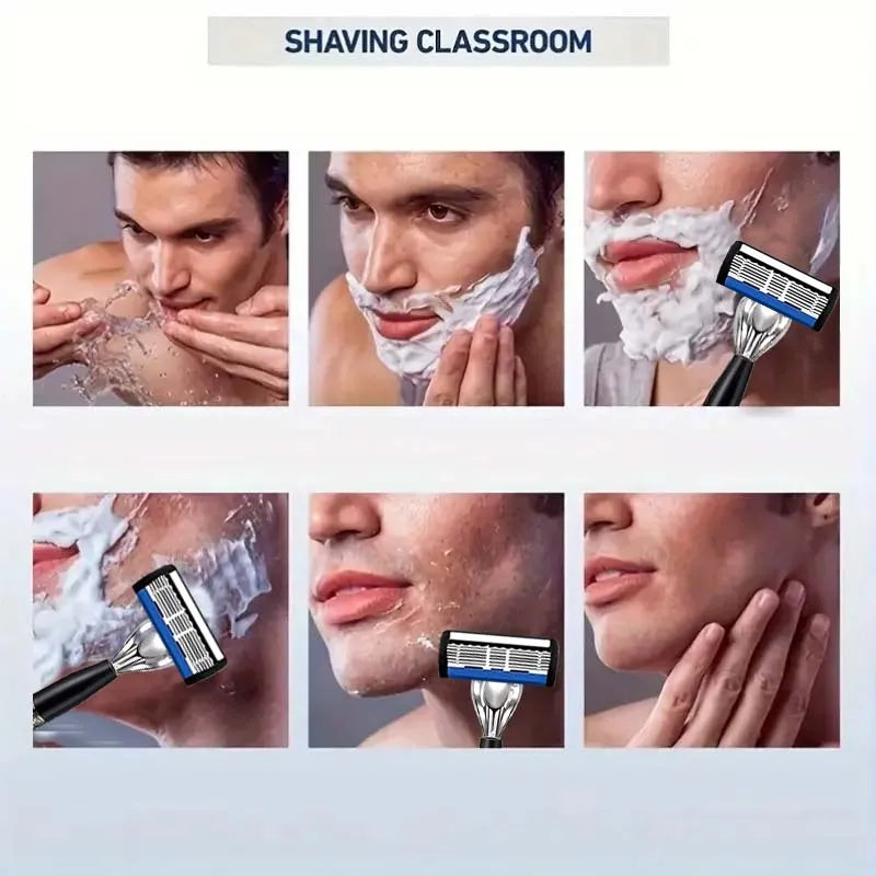 High-end men's razor with anti-slip handle, sharp and smooth stainless steel blade, painless shaving, perfect gift for festivals