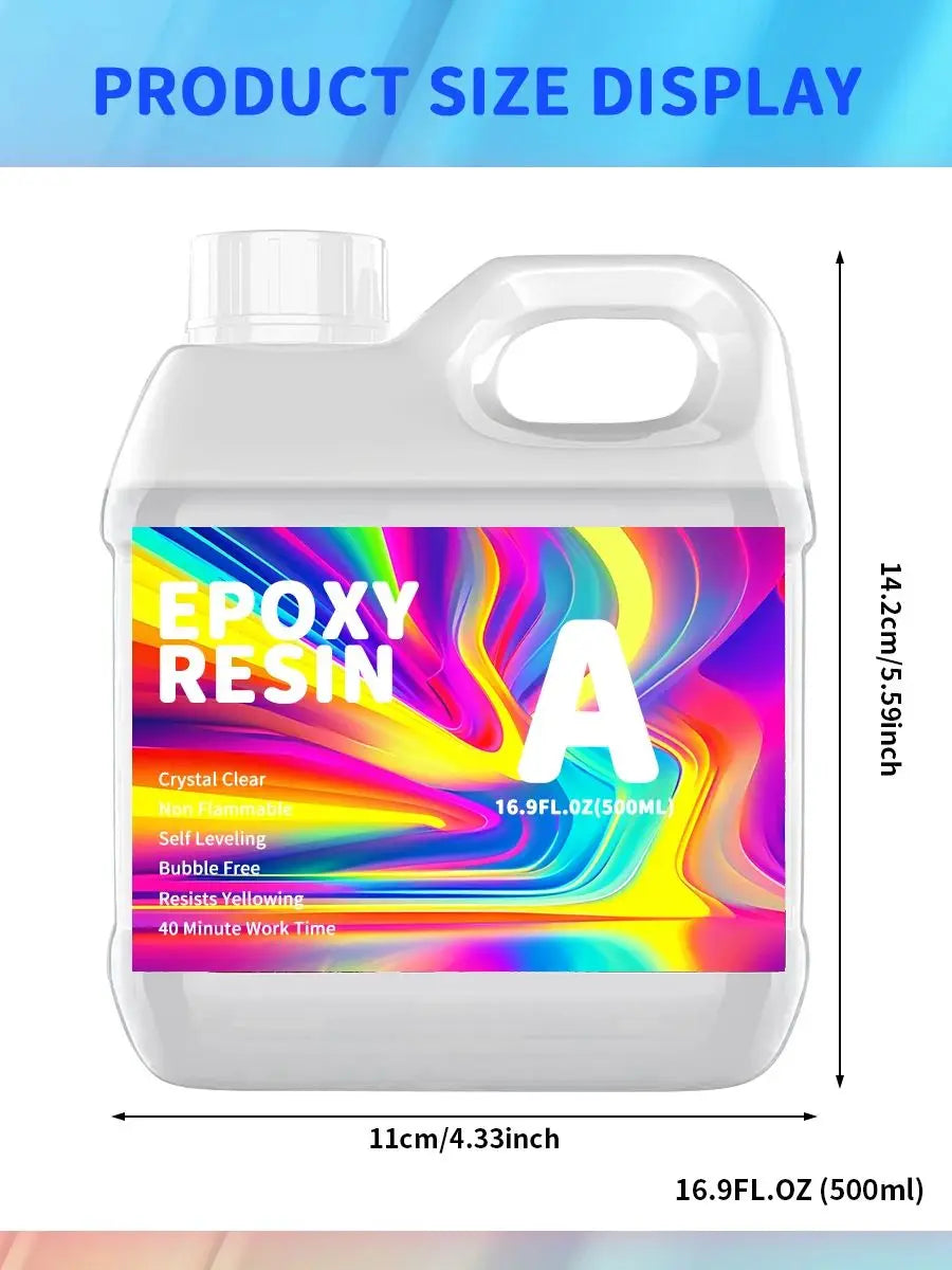 Resina Epoxi Transparente Profesional 500ML | Bajo Olor | Joyería y Mesas de Río ✨