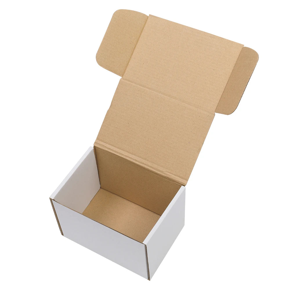 6x4x4 Shipping Boxes Set of 50,White Corrugated Cardboard Box for Mailing Packing Gifts Small Business