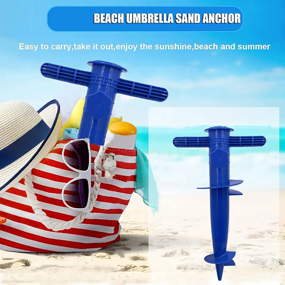 1PC Umbrella Base Adjustable Plastic Sun Beach Patio Sand Ground Fixing Tools Anchor Stand Spike Auger Tools Spikes Parts