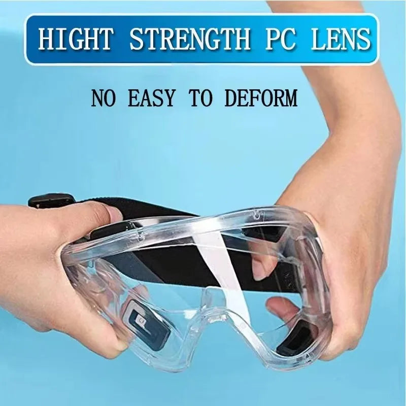 Safety Antifog Protective Goggles Safe Anti-Splash Wind-Proof Work Glasses Industrial Research Lab Cycling Riding Clear Goggles