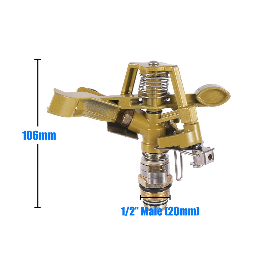 1/2"Male Thread Rotating Rocker Sprinkler Adjustable Impact Sprinkler Lawn Garden Park Orchard Field  Irrigation Watering Nozzle