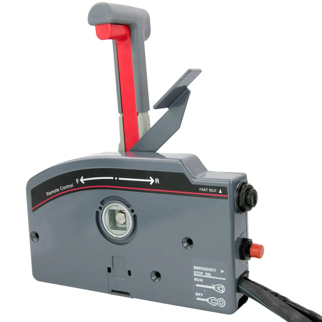 Boat Remote Control Box w/ 10-Pin Cable Trim Tilt Push Throttle for Outboard Left Side Mount