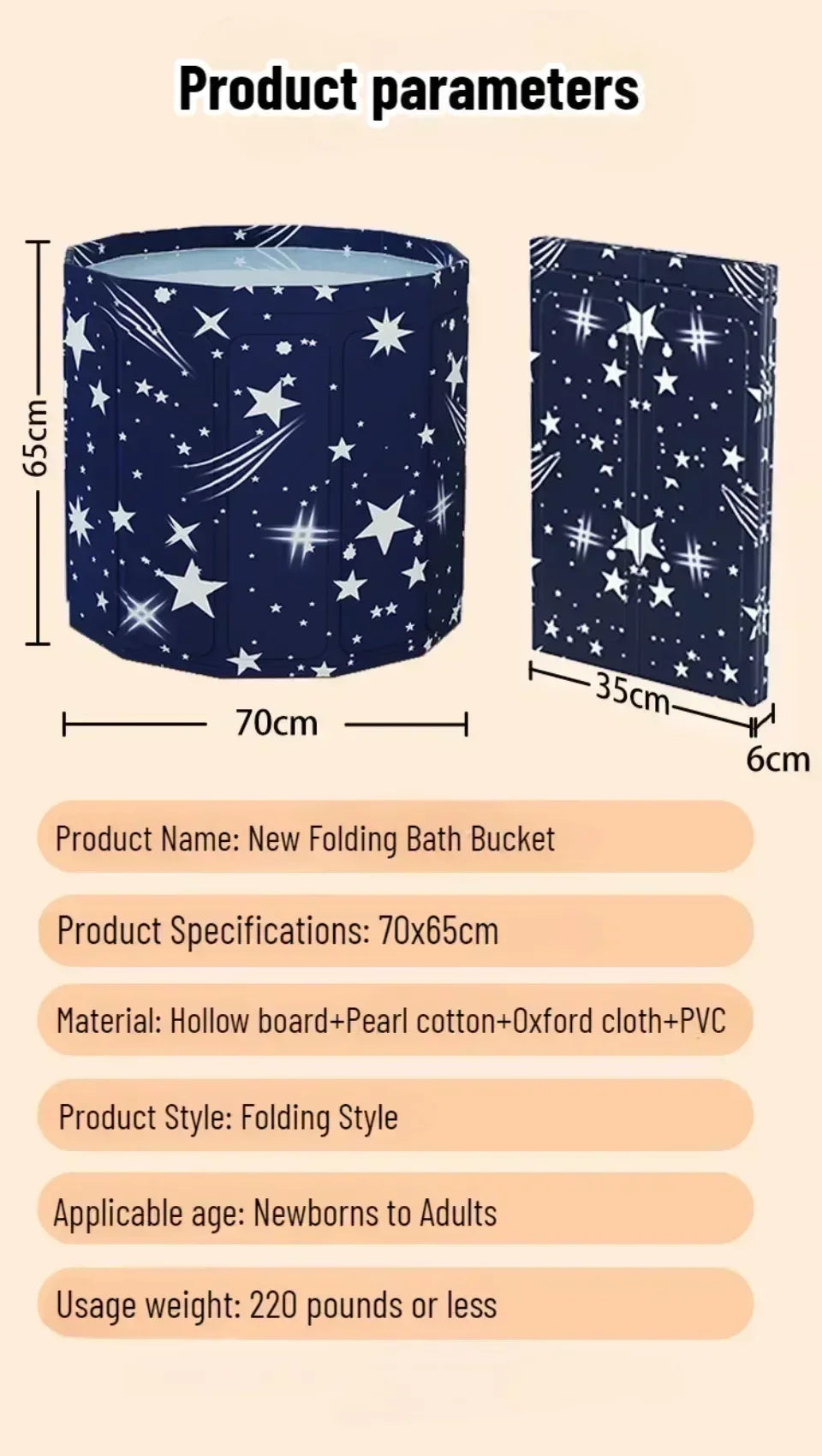 Folding Bath Tub Household Thickened Insulated Bathtub Portable Round Enlarged Bathing Bucket Foldable Adult Bathroom SPA Bucket