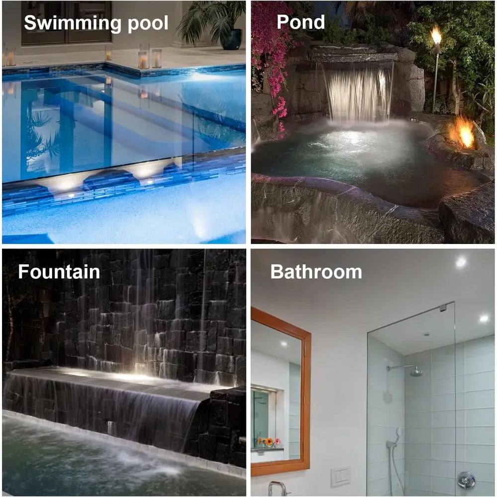 LED Underwater Pool Lights - 4 Packs, 3W 12V-24V DC, 12VAC, IP68 Dimmable Low age LED Swimming Pool Light or Ponds, Wateralls, o