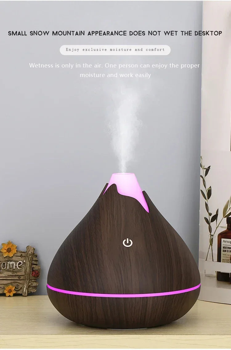 Difusor Aromaterapia 350ml Veta de Madera | Control Remoto | LED 7 Colores 🌿