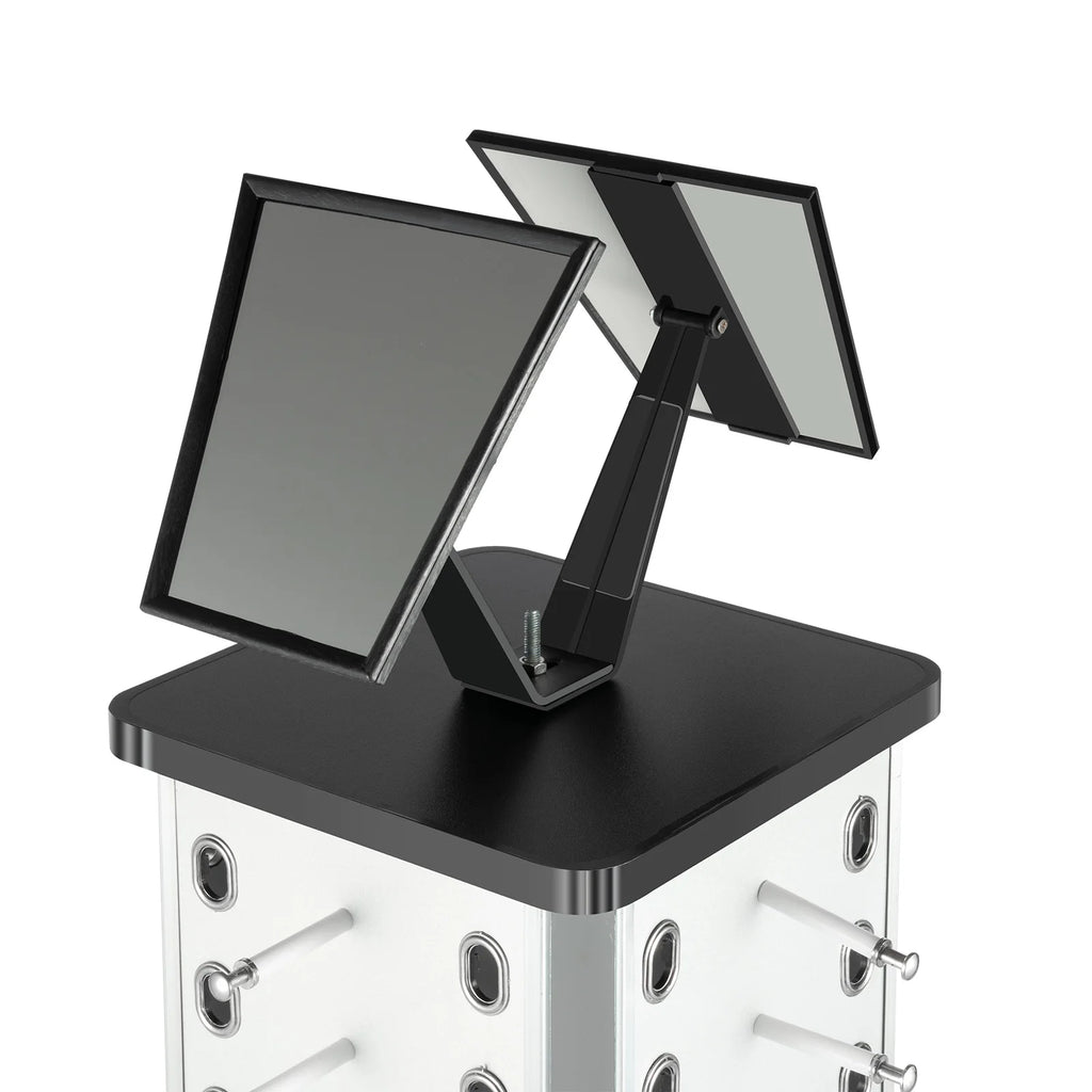 44 Pairs Rotating Eyeglasses Display Stand with 2 Mirrors 86cm Large Capacity Freestanding Sunglass Holder for Shops