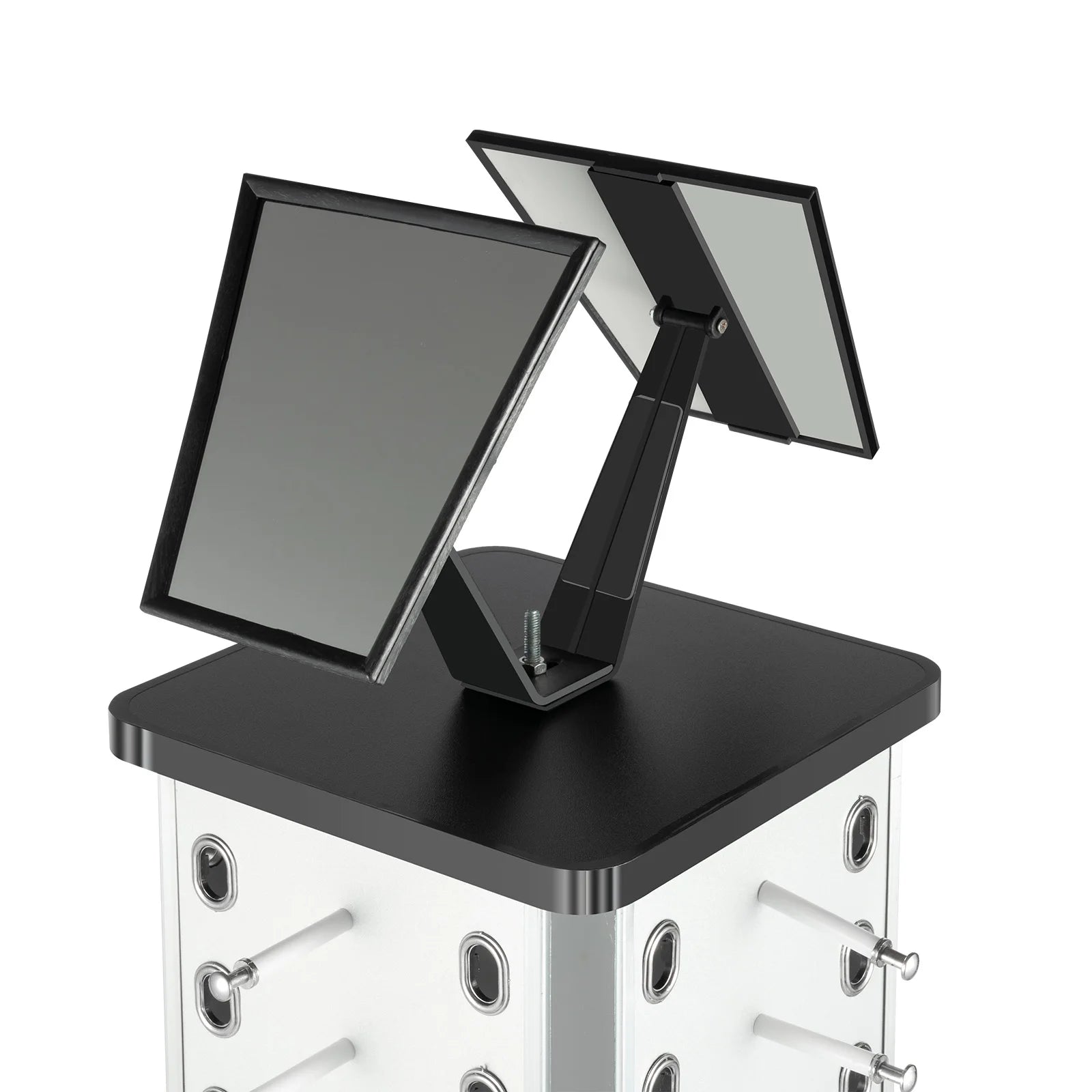 44 Pairs Rotating Eyeglasses Display Stand with 2 Mirrors 86cm Large Capacity Freestanding Sunglass Holder for Shops