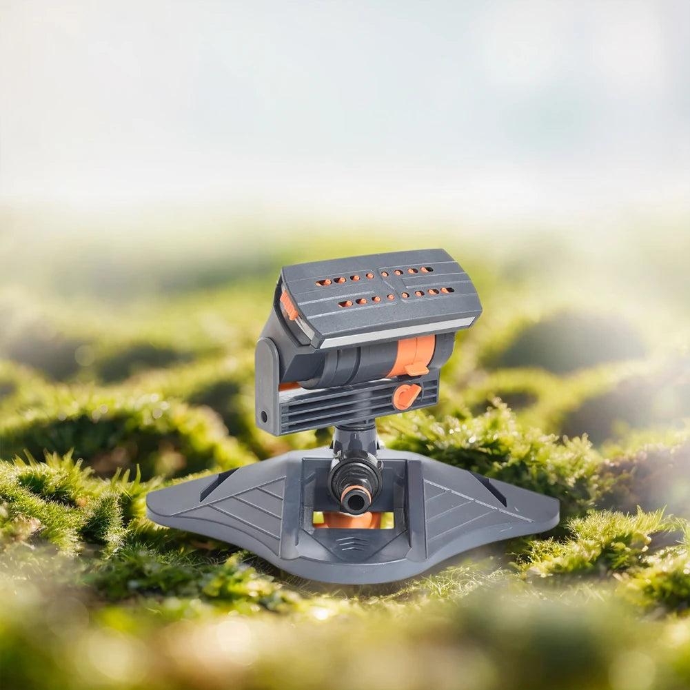Mini Oscillating Sprinkler Adjustable Rotating Lawn Sprinkler 16 Holes Irrigation Watering System for Outdoor Yard Garden Grass