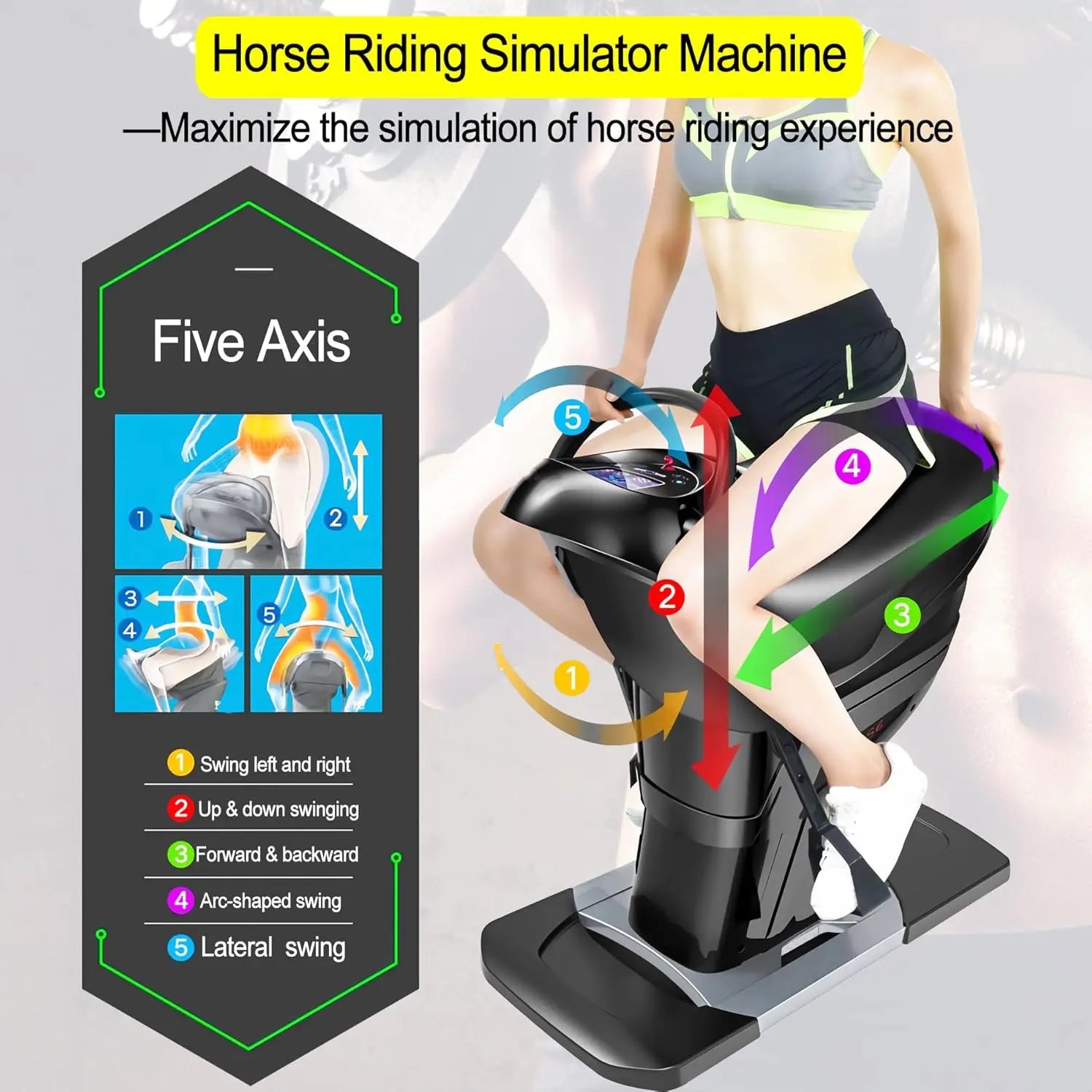 Máquina Simuladora de Equitación Eléctrica 110V | Velocidad Ajustable | Pantalla LCD 🐎