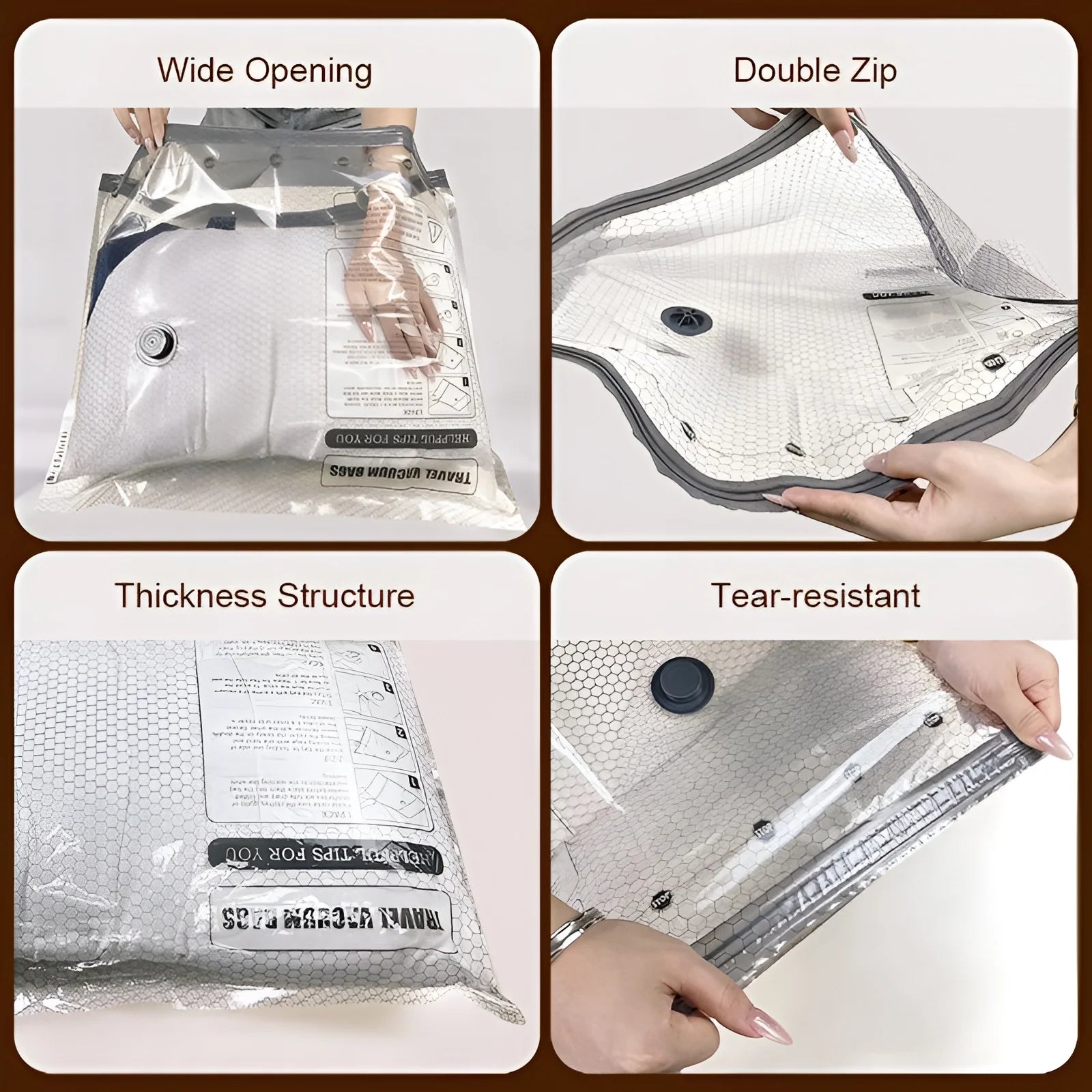 Cordless Compression Travel Vacuum Set 15 Pack -Vacuum Bags for Travel with Rechargeable air Pump,for Luggage and Suitcase
