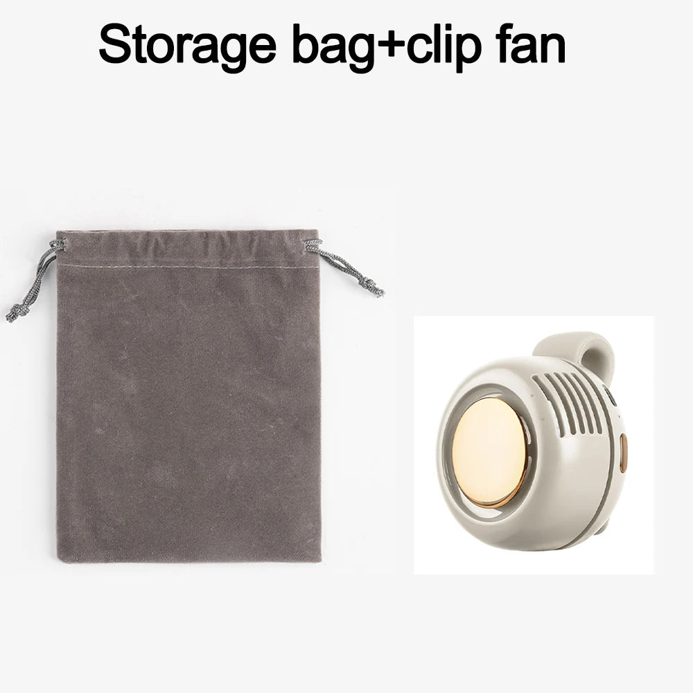 Mini Small Clip Fan Portable Silent Mini Bladeless Electric Fan 3 Speeds Clip-on Charging Fans For Shirt Whirlwind Waist Clips
