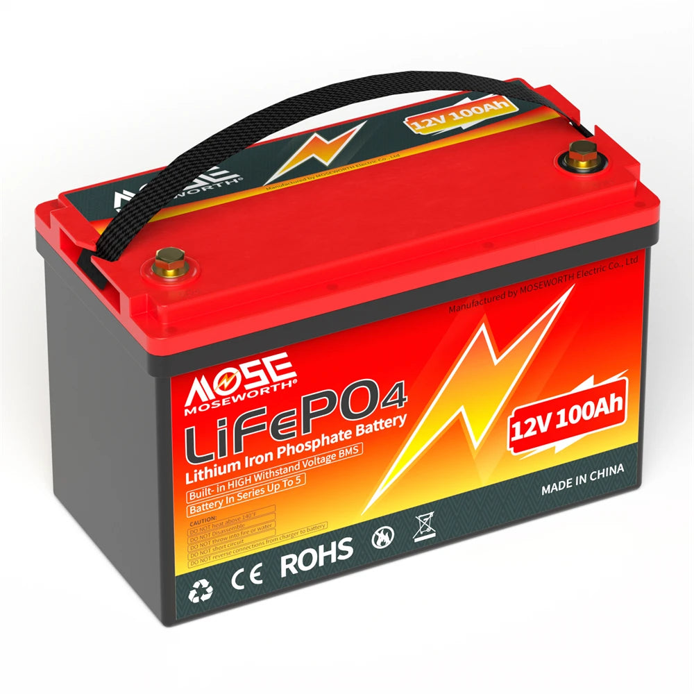 Batería LiFePO4 12V 6Ah-300Ah con BMS | Recargable | Solar y Ciclo Profundo 🔋