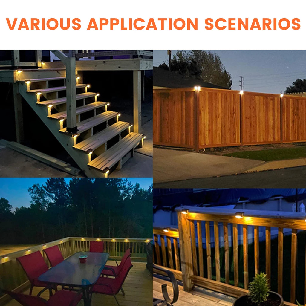4/8/12/16pcs Solar LED Lights Outdoor Garden Light Deck Lamp Solar Stairs Light Waterproof Solar Step Lamp Patio Garden Decor