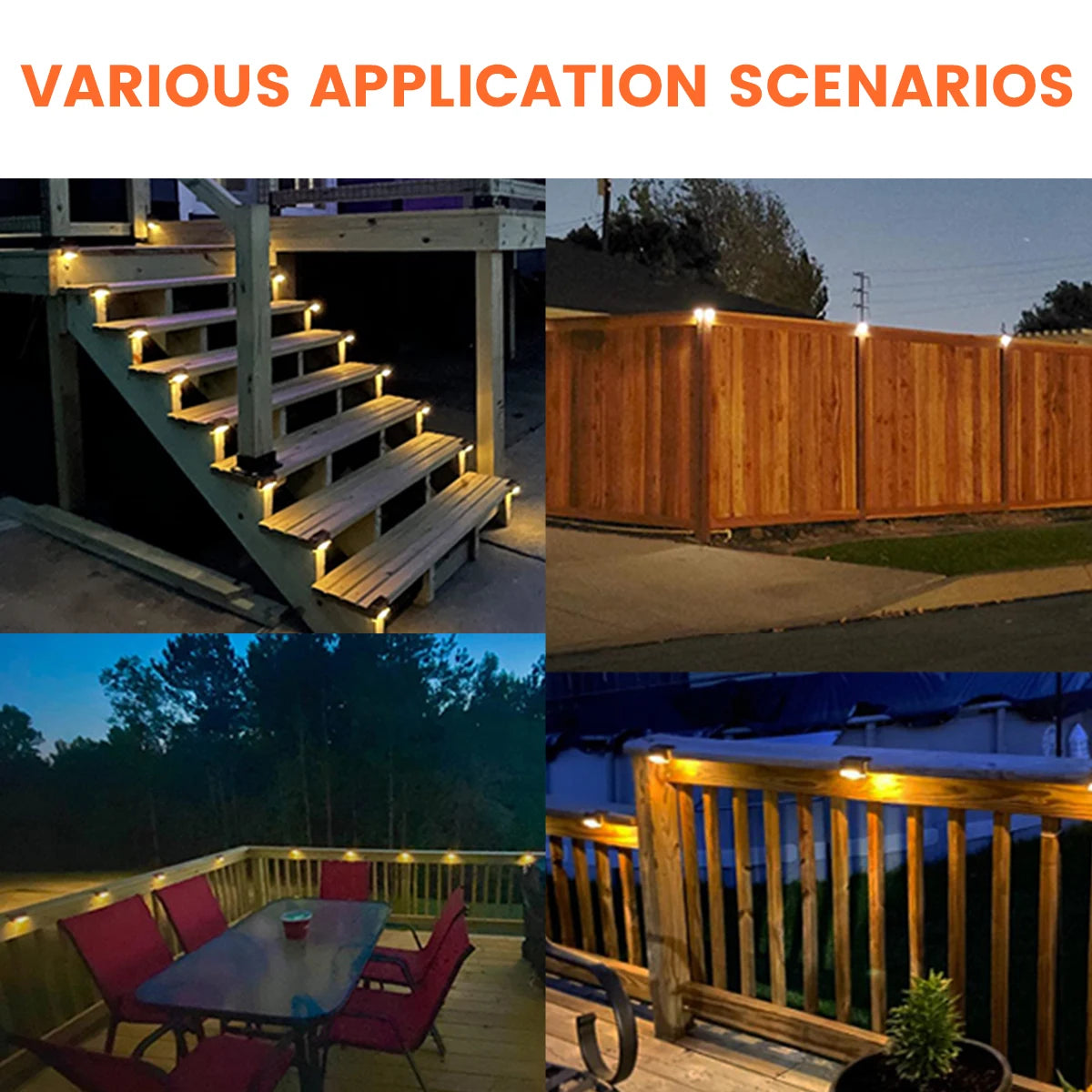 4/8/12/16pcs Solar LED Lights Outdoor Garden Light Deck Lamp Solar Stairs Light Waterproof Solar Step Lamp Patio Garden Decor