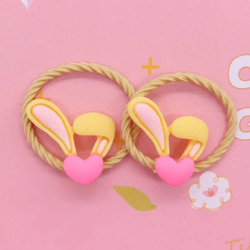 2Pcs/Set Halloween Gift Resin Strawberry Hair Accessories Colorful Hair Ties Children's Rubber Bands Kid Headband Scrunchies