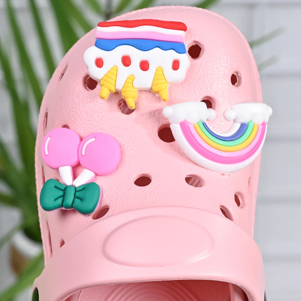 New Summer Children's Slippers Rainbow Cherry Cake Casual Sandals - Breathable Non-Slip for Boys Girls - Home & Beach Wear