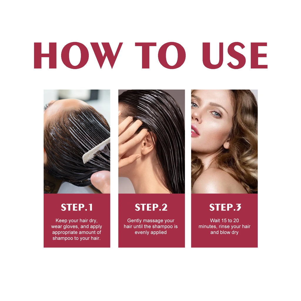 Instant Coloring Shampoo Natural 5 Colors for Men Women DIY Hair Dye Coloring Care Gentle Non-Irritating 100ml Hair Dye Shampoo