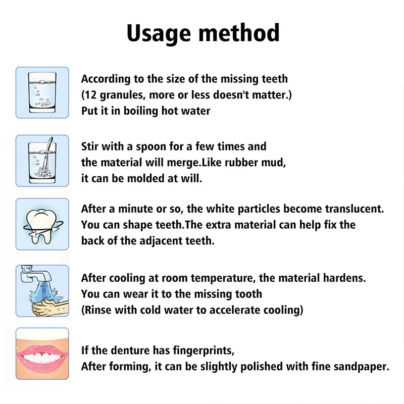 Resin Tooth Repair Glue Shapeable Teeth Gaps Filling Solid Glue Temporary Teeth Repair Falseteeth Glue Safety Dental Supplies