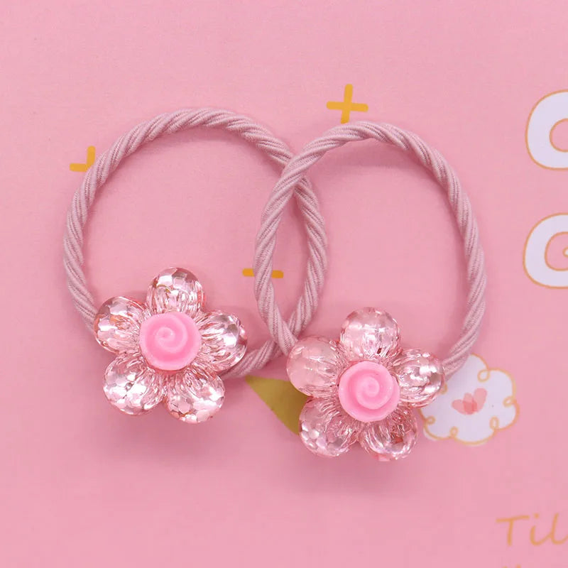 2Pcs/Set Halloween Gift Resin Strawberry Hair Accessories Colorful Hair Ties Children's Rubber Bands Kid Headband Scrunchies