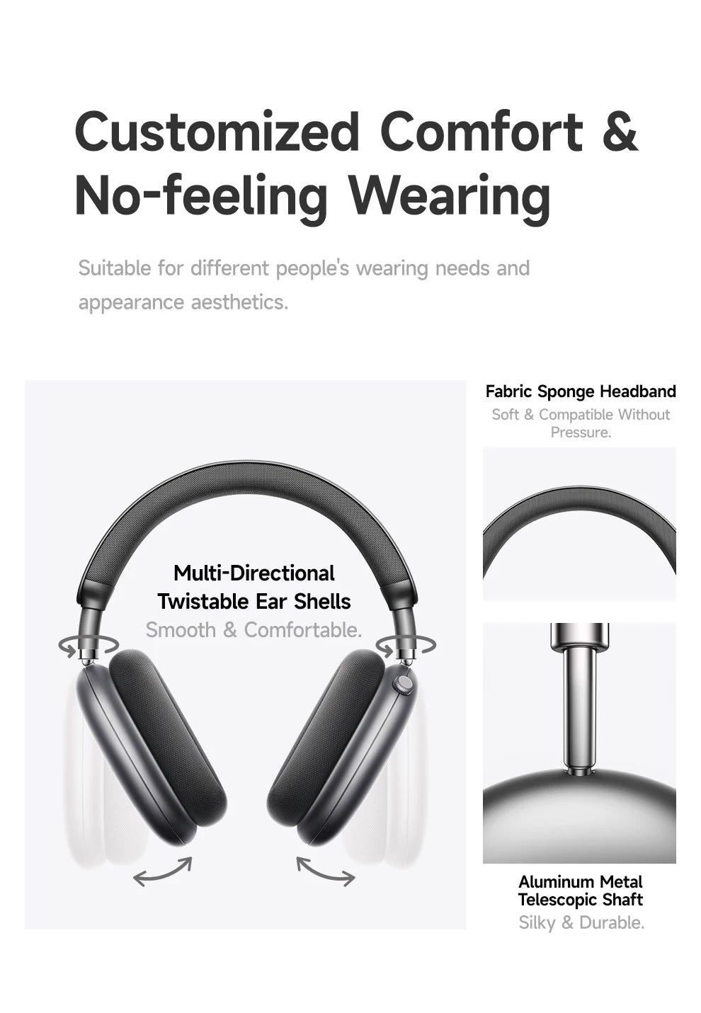 Auriculares Picun F8 Pro ANC -52dB | Audio 3D Espacial | Head Tracking | Bluetooth 5.4 | 80h Batería - Firu Total Sales