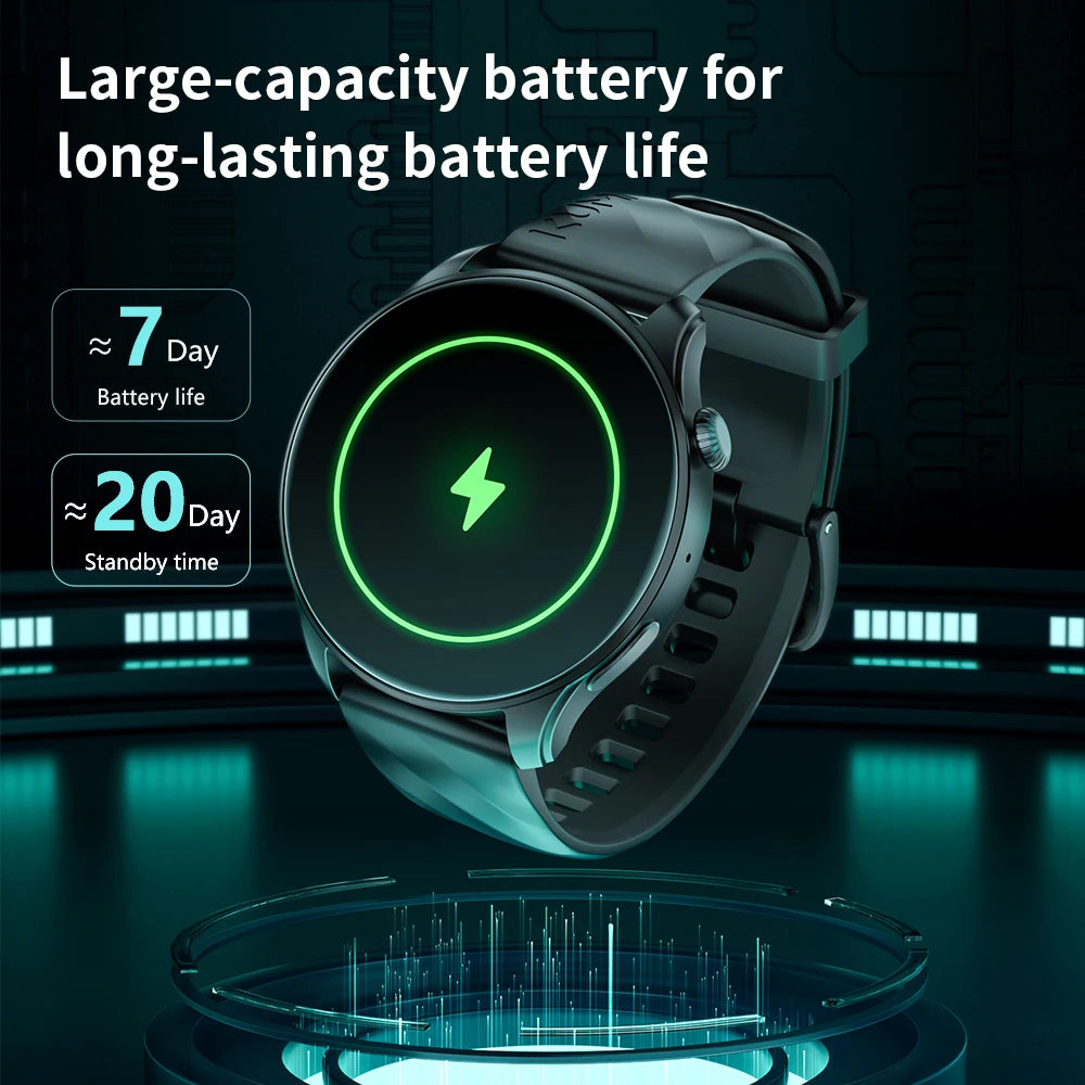 KUMI GW5 Pro Smartwatch 1.43" AMOLED IP68 Waterproof Bluetooth 5.2 Fitness Tracker Heart Rate Blood Oxygen Monitor