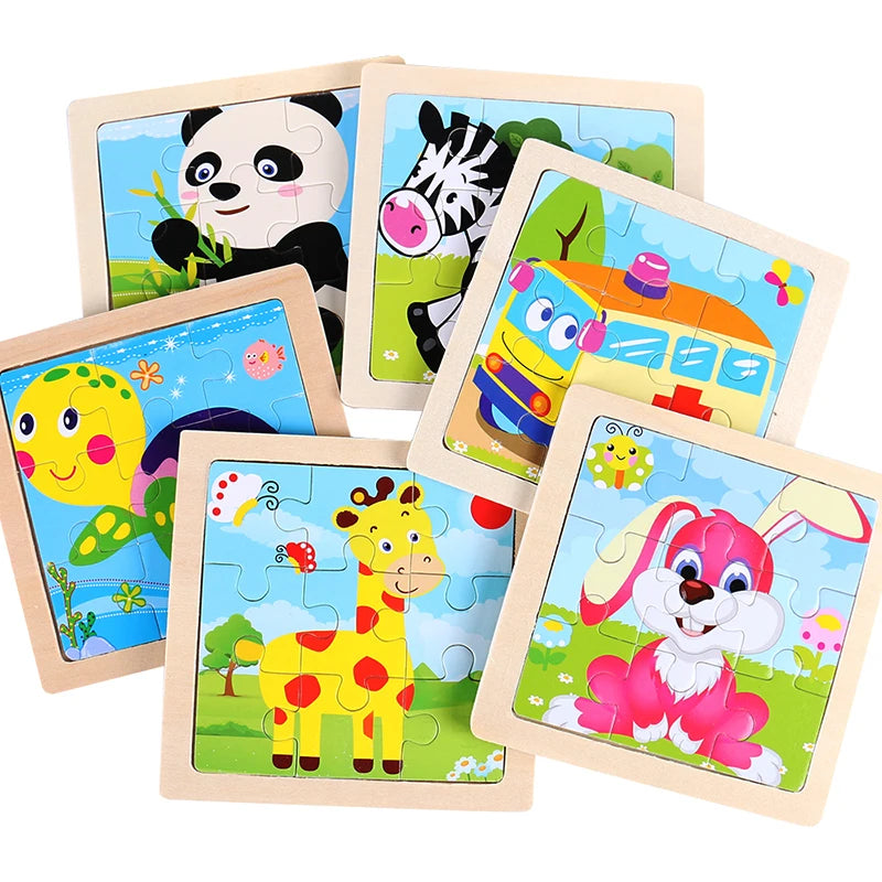 Wooden Animal Jigsaw Puzzle for Kids – Montessori Game