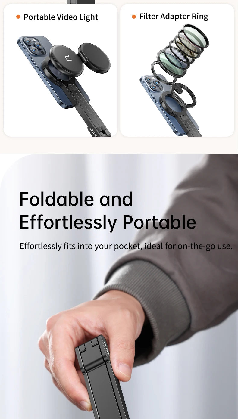 ULANZI MA30 Magnetic Phone Tripod Stand for iPhone 16 Samsung Xiaomi Huawei Vivo OPPO Magsafe Aluminium Smartphone Mini Bracket