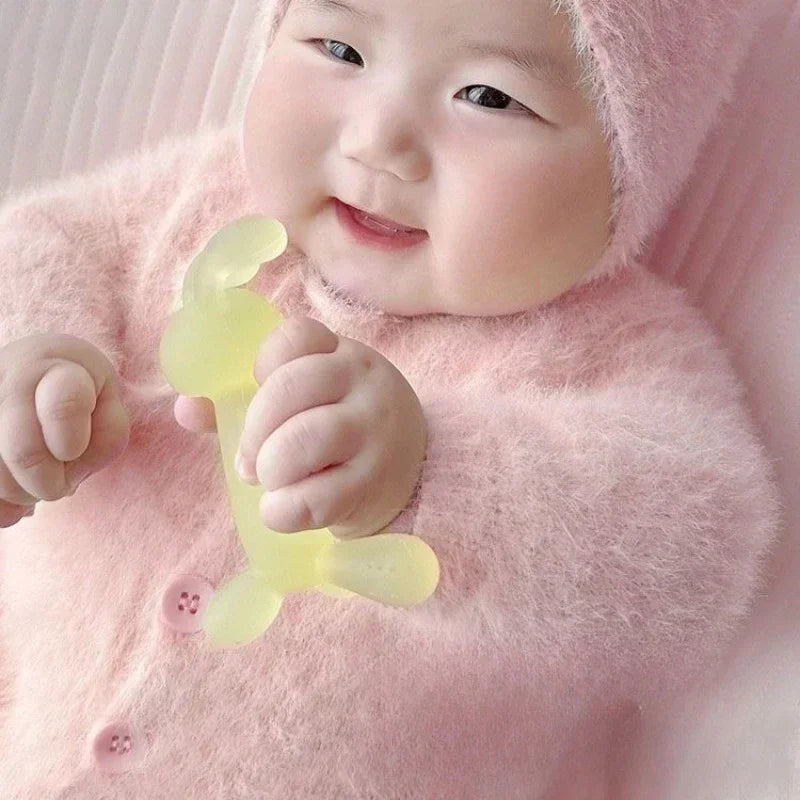 Cartoon Rabbit Silicone Teether — Newborn Chewing Toy | Infant Gift