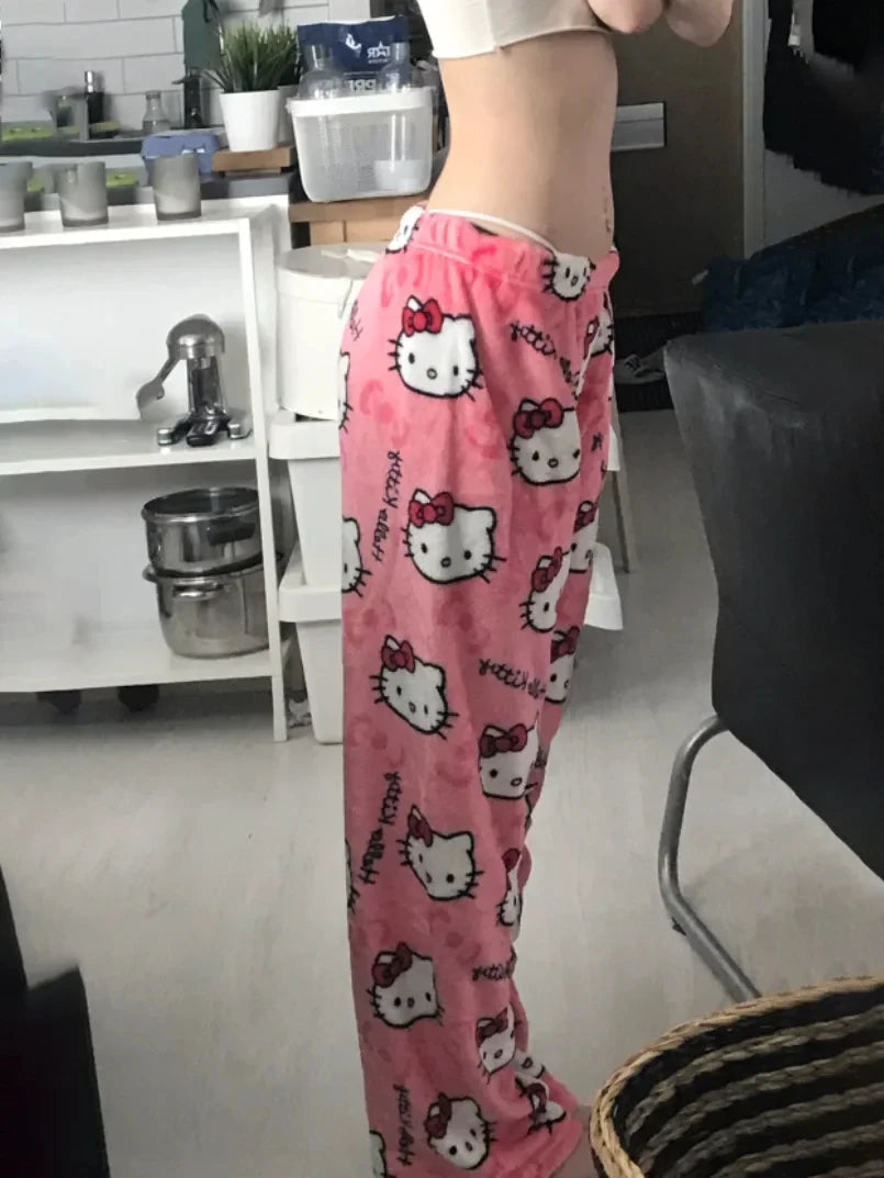 Pijama Hello Kitty Y2K para Mujer | Franela Suave | Pantalon de Casa Cartoon 💕 - Firu Total Sales