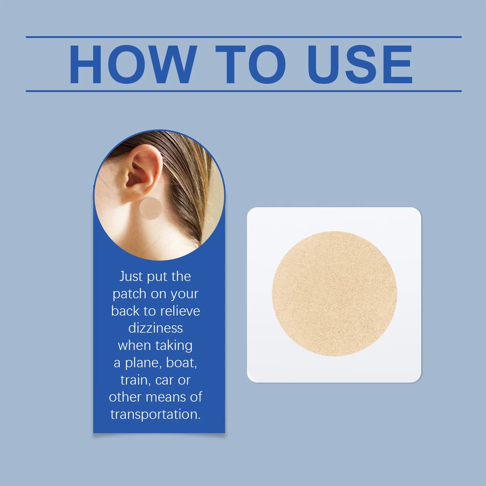 Herbal Motion Sickness Patch Effective Ease Carsick Airsick Suitable Travel Trip Comfortable Use Motion Sickness Relief Sticker