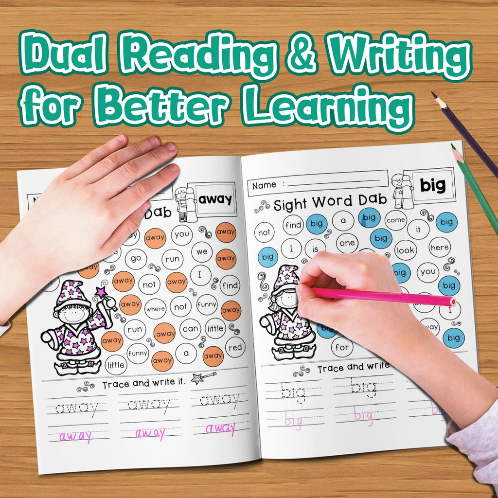 Dab-and-Learn Sight Word Workbook for Kids 3+ – Fun Wizard Design and Educational Activities for Preschool and Kindergarten