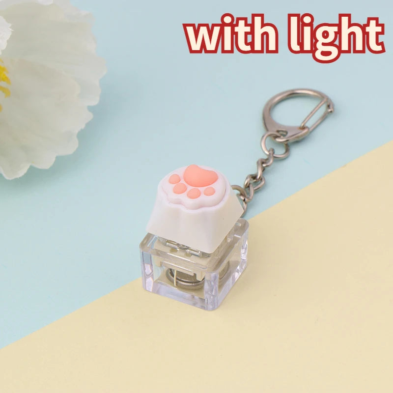 4/9 Keys Mechanical Keyboard Axis Tester LED Keyboard Key Toy Stress Relief DIY Button Keycap Fidget Keychain Toys Gift
