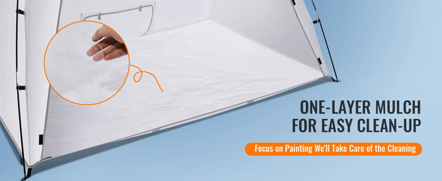 SucceBuy Portable Paint Booth Shelter 7.5x5.2x5.2/10x7x6ft Foldable Spray Painting Tent for Furniture Craft Project DIY Tool