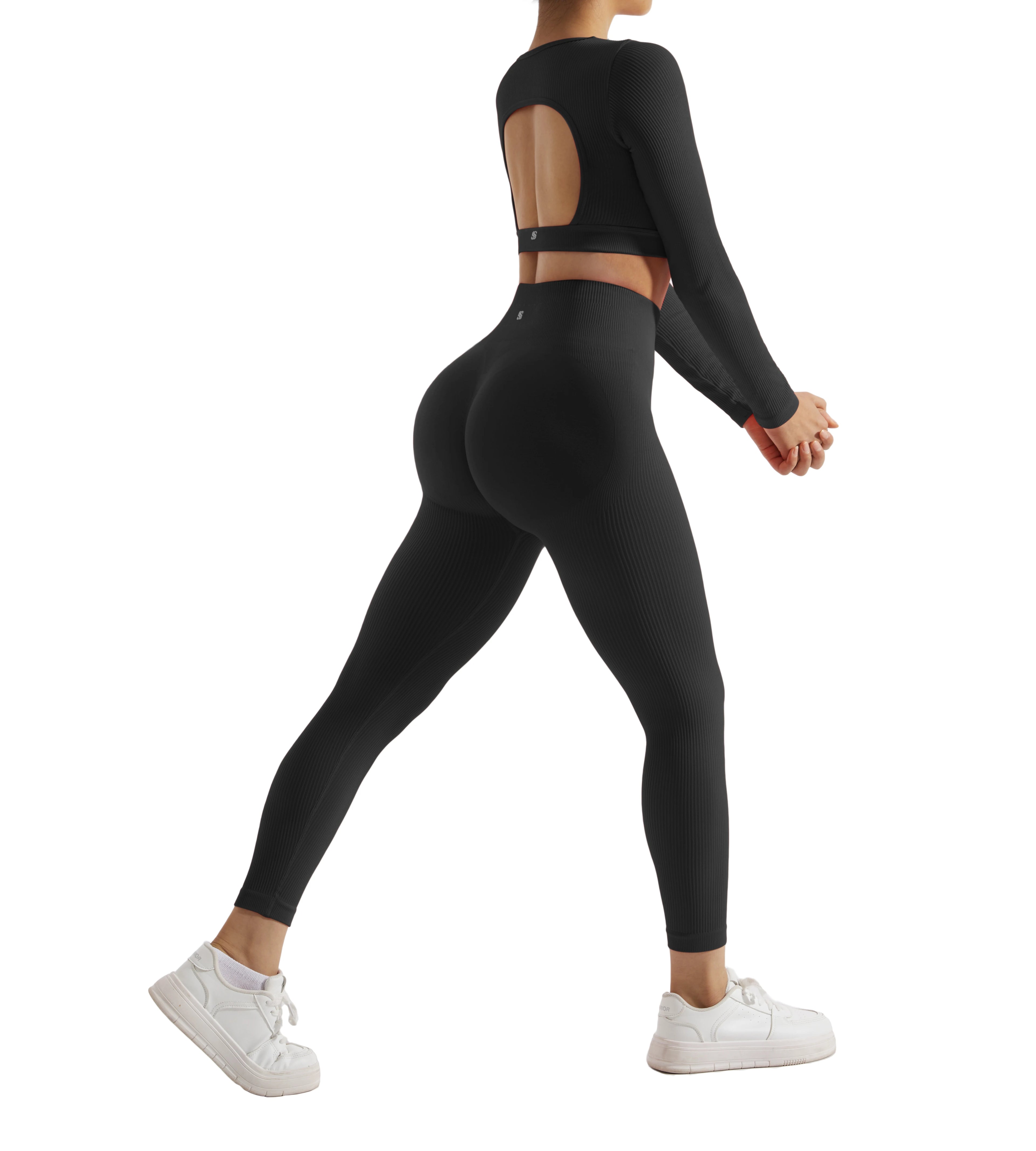 2PCS Yoga Suit Women Sports Set Quick-Drying Gym Set Tracksuit Running Workout Long Sleeve Sports Shirt Yoga Set Yoga Clothing